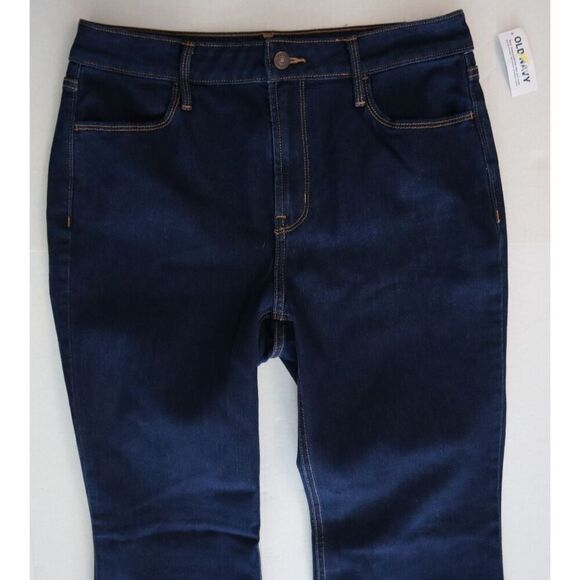 Old Navy 487325 Women's Sz 10 Dark Wash Blue High-Rise Wow Flare Denim Jeans - Picture 7 of 10